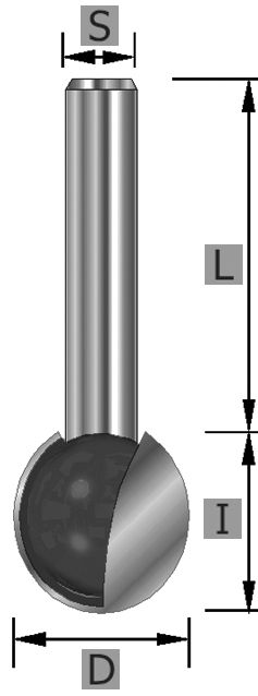 Kugelfrser - A=19,05, B=18,2 - C=8